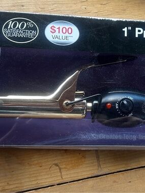 1" Black and Silver Curling Iron - Professional Hair Styling Tool